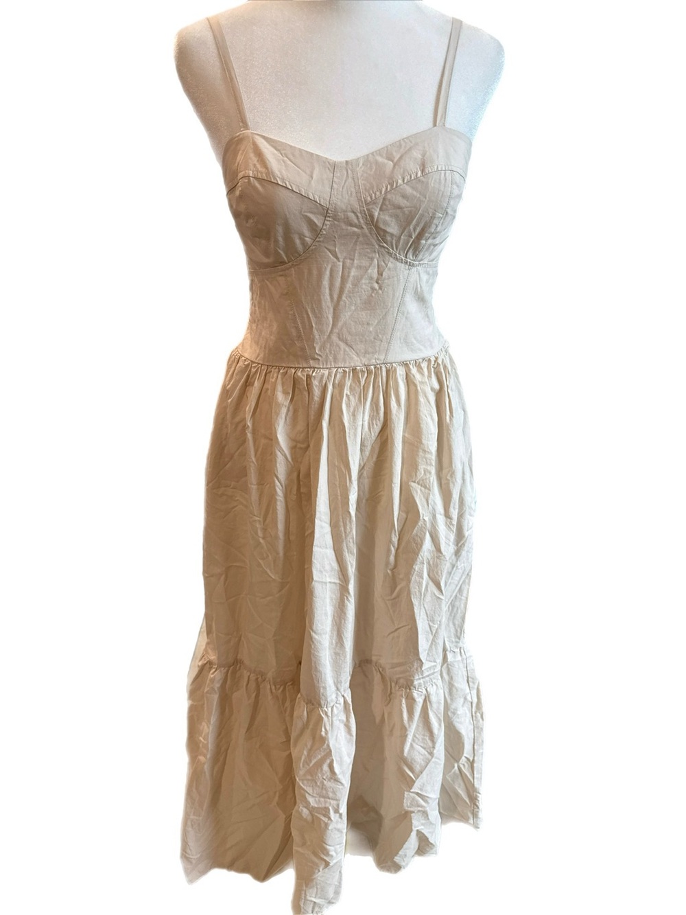 Young Fabulous & Broke Cream Tiered Maxi Dress with Sweetheart Bodice